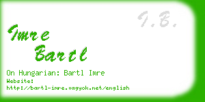 imre bartl business card